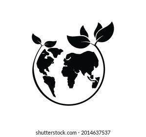 Ecology nature sustainable icon vector logo design template