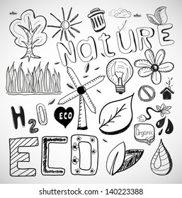 Ecology nature vector doodles