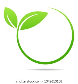 Ecology, organic with leafs 