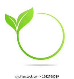 Ecology, organic with leafs 