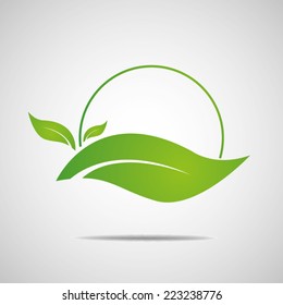 Ecology, organic with leafs 