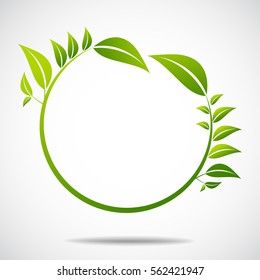 Ecology, organic with leafs 