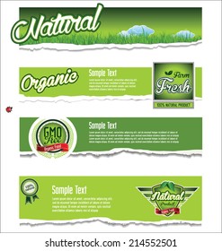 Ecology, organic, nature green banner collection