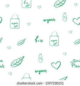 ecology organic seamless pattern for textile, wrapping paper, fabric