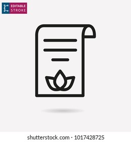 Ecology - outline black icon. Editable stroke. Vector illustration