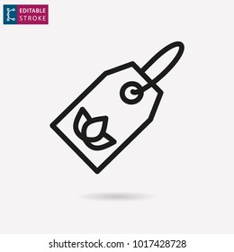 Ecology - outline black icon. Editable stroke. Vector illustration