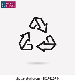Ecology - outline black icon. Editable stroke. Vector illustration