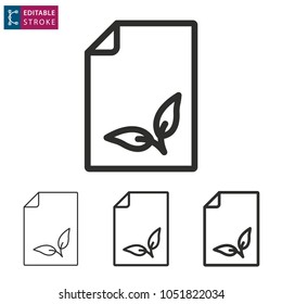 Ecology - outline black icon. Editable stroke. Vector illustration
