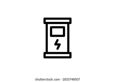 Ecology Outline Icon - Electrical Power Station