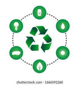 Ecology over white Free Vector illustration