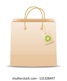 Ecology paper bag on white