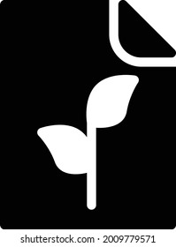 Icono plano de glifo vectorial de papel ecológico