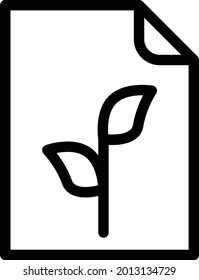 Icono de línea delgada del vector del papel ecológico