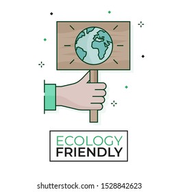 Ecology placard icon - Ecology friendly - Editable stroke	