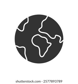 Ecology Planet Silhouette Icon. Earth Nature Care Concept. Eco Global Pictogram. World Glyph Icon. Environmental Conservation. Isolated Vector Illustration.