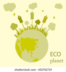 Ecology planet vector illustration.