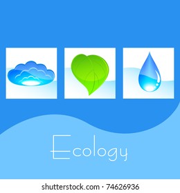 Ecology postcard - set of eco simbols