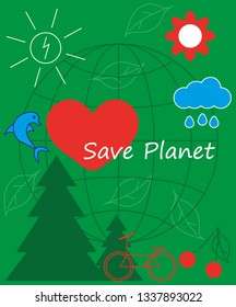 ecology poster save planet save earth green world save nature