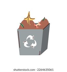 ecology pot with organic garbage