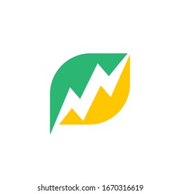 Ecology Power Energy Leaf Symbol. Web Icon Logo Template Design Element.