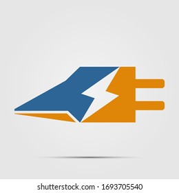 Ecology Power plug green logo icon design template