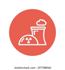 Ökologie mit Prepeller Design dünnen Linie Icon für Web und Mobile minimalistisches flaches Design. Vektorweißes Symbol im roten Kreis.