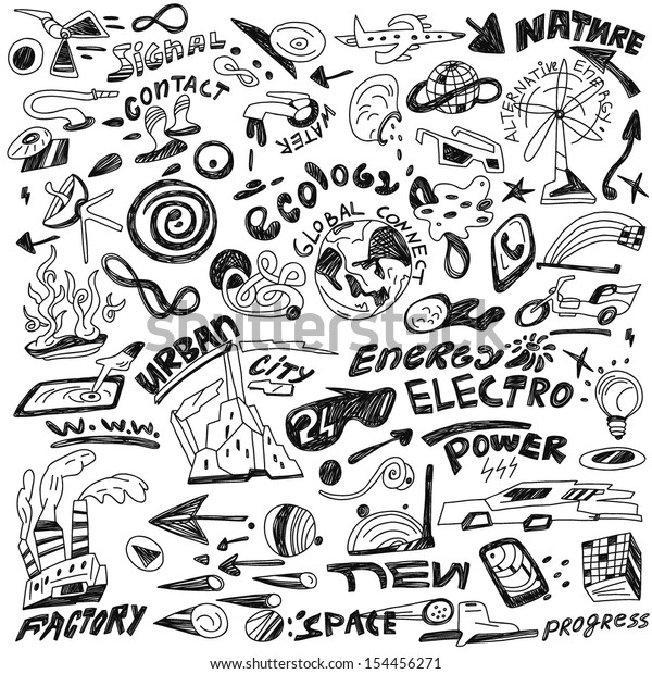ecology ,\
progress , energy - doodles\
collection