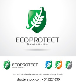 Ecology Protect Shield Logo Template Design Vector 