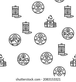 Ecology Protective Technology Vector Seamless Pattern Thin Line Illustration