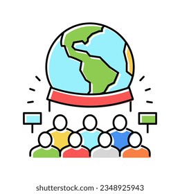 ecology protest color icon vector. ecology protest sign. isolated symbol illustration