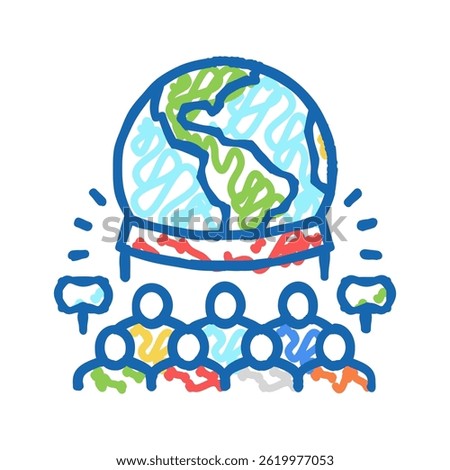 ecology protest doodle icon sketch vector. ecology protest sign. isolated symbol illustration