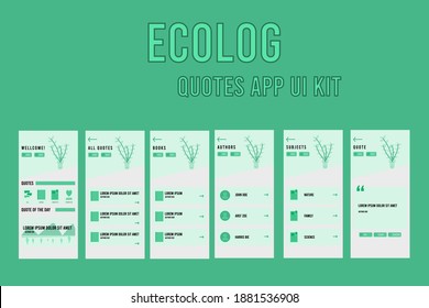 Ecology quotes app ui kit.