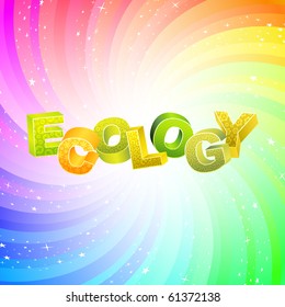 ECOLOGÍA. Ilustración 3d del arco iris.
