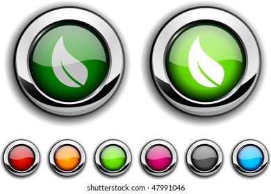Botones ecológicos realistas. Ilustración vectorial.