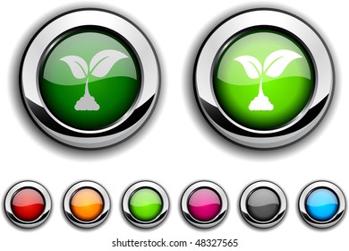 Ecology realistic buttons. Vector illustration.