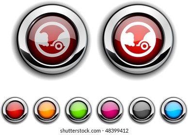 Ecology realistic buttons. Vector illustration.