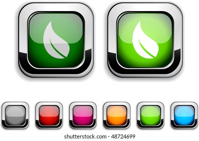 Ecology realistic icons. Empty buttons included.