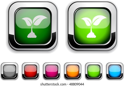 Iconos ecológicos realistas. Botones vacíos incluidos.