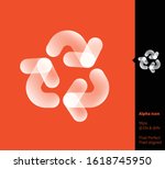 Ecology Recycle alpha icon - vector illustrations for branding, web design, presentation, logo, banners. Transparent gradient icon on random background, pixel-aligned on 96x96 pixel.