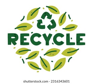 Ecology Recycle Badge and Green Eco Label Vector Template