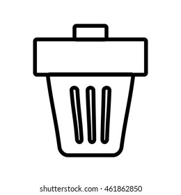 Ecology and recycle concept represented by trash silhouette icon. Isolated and flat illustration