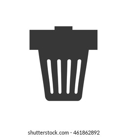 Ecology and recycle concept represented by trash silhouette icon. Isolated and flat illustration