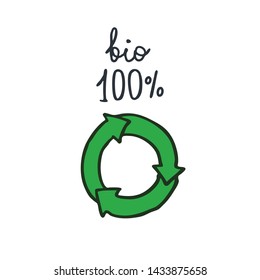 ecology recycle doodle icon, vector illustration