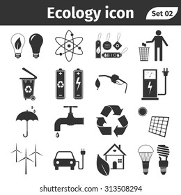 Ecology and recycle icons set. Vector Illustration