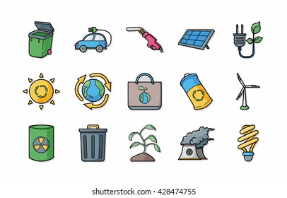 Ecology and recycle icons set,eps10