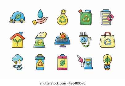 Ecology and recycle icons set,eps10