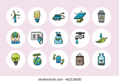 Ecology and recycle icons set,eps10