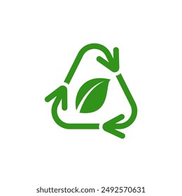 Icono de logotipo de reciclaje ecológico Vector