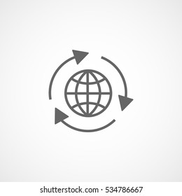 Ecology Recycle Planet Flat Icon On White Background
