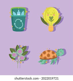 reciclar ecología, guardar el conjunto de iconos del planeta